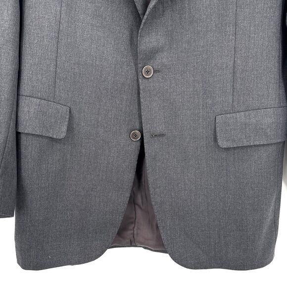 BURBERRY Vintage Dark Gray 2 Button Blazer Jacket Size Large 40" 40L - Picture 3 of 11